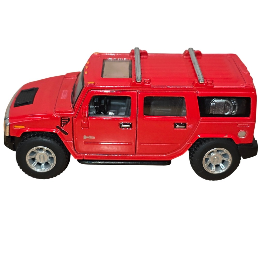 2008 RED Hummer H2‎ SUV, Kinsmart, Diecast Model Toy Car, 5'', 1/40 scale
